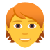 🧑‍🦰 person: red hair display on JoyPixels